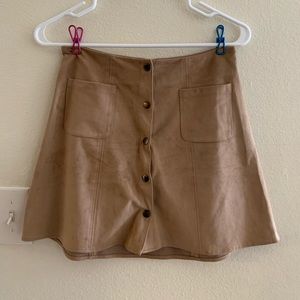 Suede mini skirt
